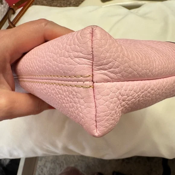 Dooney & Bourke Pink Leather Bag with Brown Trim - Picture 5 of 8